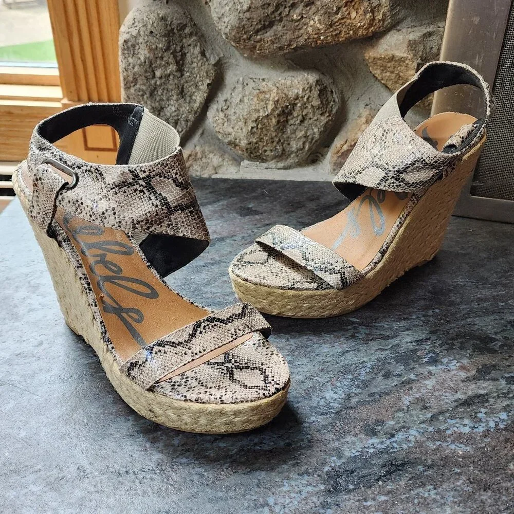 Rebels Kabuki Wedge Snakeskin Sandal Size 7.5